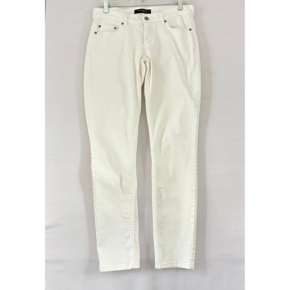 Levis 524 Too Superlow Skinny Jeans White Denim Low Rise Womens 16x31